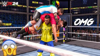 WWE 2K24  Ronaldo vs Messi vs Maguire vs Kane vs Casemiro vs Beckham  Elimination Chamber [upl. by Dulcea]