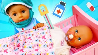 Vidéo pour enfants Bébé born Annabelle est enrhumée Bébé docteur le soigne [upl. by Ruff]