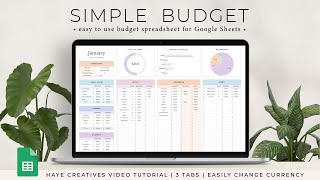 Budget Planner Spreadsheet for Google Sheets [upl. by Thaddeus]