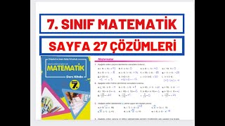 7 Sınıf Matematik Ders Kitabı Sayfa 27 Alıştırma Çözümleri [upl. by Nohs]