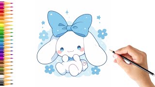 Easy CINNAMOROLL drawing step by step abhipranboruah [upl. by Einolem771]