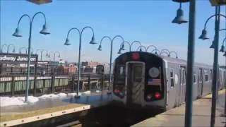 NYC Subway Canarsie Bound R143 L Train Broadway Junction 1080p HD [upl. by Mansur]