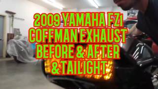 YAMAHA FZ1 COFFMAN EXHAUST BEFORE amp AFTER amp INTEGRATED TAILIGHT [upl. by Hennessey110]