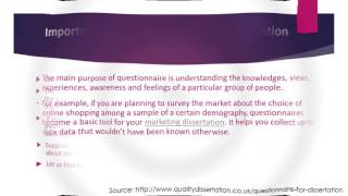 How to Write a Questionnaire For Dissertation [upl. by Eddy]