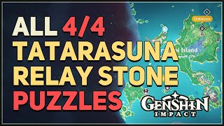 All 4 Tatarasuna Relay Stone Puzzles Genshin Impact Kannazuka [upl. by Eittak]