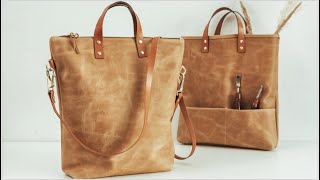 How To Add Lining to Handbags  Leather Goods  DIY Leather Tote [upl. by Tedric]