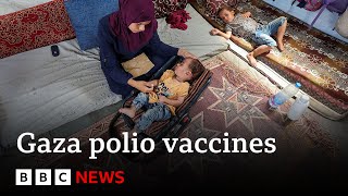 UN to roll out mass polio vaccinations in Gaza  BBC News [upl. by Alyat]