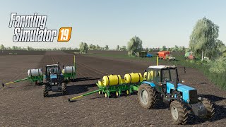 FS19 Timelapse 53 Посев кукурузы тракторами МТЗ1221 с сеялками John Deere 7000 [upl. by Reywas]