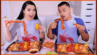 Huge Seafood Boil Mukbang w my Man [upl. by Isadore]