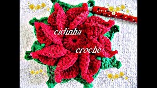 Cidinha Croche  Tapete Em Croche Com Flor Em Croche Natal Parte 1 [upl. by Mildred318]