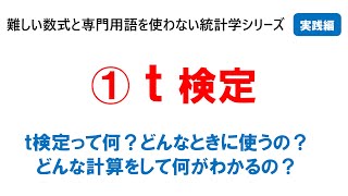 【実践編①】ｔ検定：難しい数式と専門用語を使わない統計学シリーズ・実践編の1つ目の動画です。 [upl. by Yhtnomit]