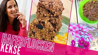 Haferflocken Keks mit Banane  Rezept für leckere Haferflockenkekse [upl. by Netram]