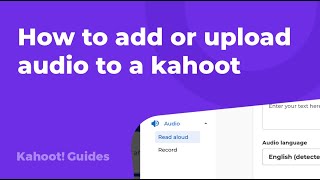 How to add or upload audio to a kahoot [upl. by Oneida]