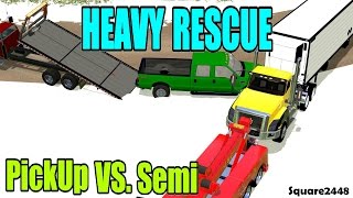 FS15 Heavy Rescue In The Snow  Pickup VS Semi [upl. by Idnahs490]