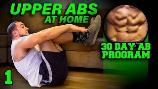 Upper Abs Workout At Home  30 Days to Six Pack Abs for Beginner to Advanced Day 1 [upl. by Rovit]