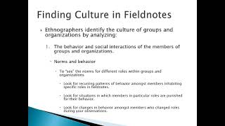 Analyzing Ethnographic Data [upl. by Delfine714]