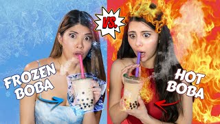 Eating Only HOT vs COLD Food Challenge [upl. by Annuhsal]