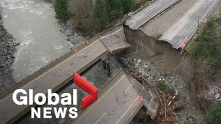 BC floods Stranded travellers leave Hope BC as Highway 7 partially reopens [upl. by Ailedroc]