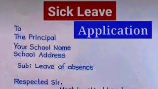 Sick leave application to principalWrite sick leave application to the principal shorts [upl. by Bekha893]