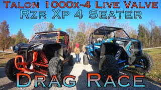 Honda Talon 1000X4 Live Valve Vs Rzr XP 4Seater Drag Race [upl. by Rickey]