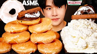 ASMR  Krispy kreme glazed donuts mukbang with cream mountain  no talking eating sounds [upl. by Raddatz785]