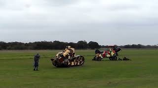 Battle reenactment with WW1 tanks [upl. by Ynaffyt]