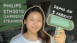 Philips STH3010 Garment Steamer Review amp Demo  Small Foldable Handheld Steamer [upl. by Oicangi]