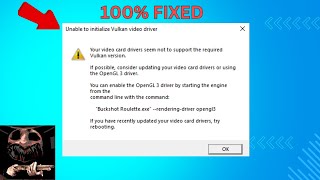 Unable To Initialize Vulkan Video Driver  100 fixed  Buckshot Roullete  2024 [upl. by Charlotta856]