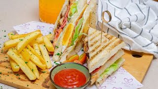 club sandwiches  lunch box recipes  zaikedar kitchen [upl. by Earahc307]