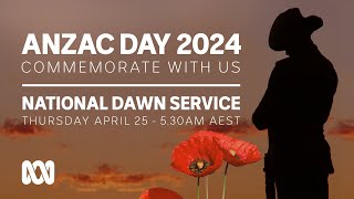 LIVE National Dawn Service  Anzac Day 2024 🎖️  OFFICIAL BROADCAST  ABC Australia [upl. by Dygal611]