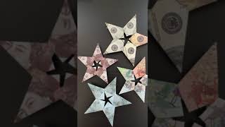 How to fold Origami fivepointed Star Money Gift Traditional [upl. by Ethelda]