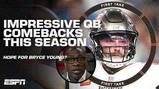 Baker Mayfield Geno Smith 😮 Which QBs RESURGENCE is most impressive  First Take [upl. by Mohandas362]