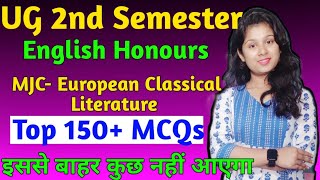 2nd Semester English Honours Objective  Top 150 MCQ  BA English Honours Second Semester Syllabus [upl. by Orv]