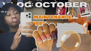 VLOG October maintenance ￼♡ silk press nails wax fall hygiene shopping [upl. by Glass]