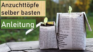 Anzuchttöpfe aus Zeitungspapier selber basteln in nur 2 Minuten Bastelanleitung [upl. by Cyndie]