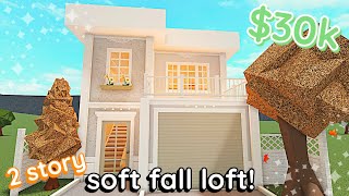 Soft 30k Bloxburg Fall Loft 2 Story House Build Tutorial [upl. by Nhguahs]