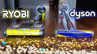 300 Ryobi Cordless Stick Vac vs 750 Dyson V15 Detect [upl. by Anetta]