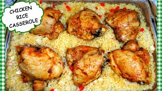 Easy Baked Chicken and Rice Casserole Recipe  ONE PAN [upl. by Niloc]