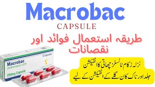 Macrobac 250 mg capsules uses in urdu and Hindi  macrobac azithromycin [upl. by Alister]