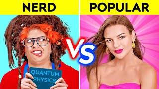 POPULAR VS NERD STUDENT FOR 24 HOURS How To Become Popular At School Comedy by 123 GO CHALLENGE [upl. by Tahmosh352]