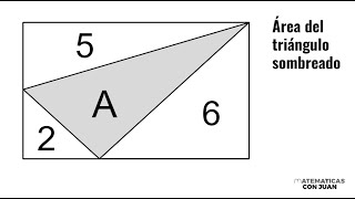 ÁREA DE TRIÁNGULO SOMBREADO INSCRITO EN RECTÁNGULO Matemáticas Básicas [upl. by Simetra777]