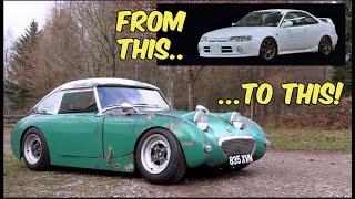 The Ultimate JDM Powered Sprite  Driving The Craziest Most Incredible Austin Healey Ever [upl. by Annaert453]