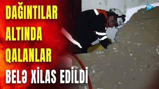 Gəncədə partlayan binanın dağıntıları altından insanlar belə çıxarıldı – ANBAAN GÖRÜNTÜLƏR [upl. by Kcirrag]