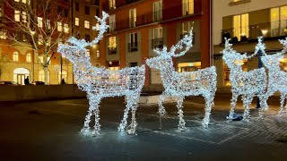 Stockholm Walks Dalatrappan  Norra Bantorget among reindeer and Lucia cats [upl. by Enhpad]