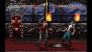 Zombie Nightwolf vs Freddy Krueger MORTAL KOMBAT ALPHA [upl. by Aikrahs426]