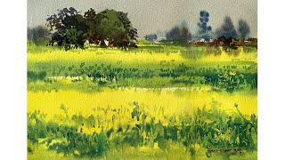 Watercolor Landscape Painting Tutorial  Watercolour Demo by Shahanoor Mamun [upl. by Doi401]