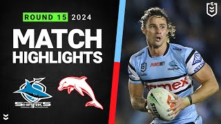 NRL 2024  Sharks v Dolphins  Match Highlights [upl. by Hagar276]