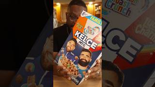 Kelce Mix Cereal SURPRISED SNACK DADDY 👀 foodreview nfl funny shorts [upl. by Pros]