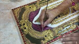 class 10 tanjore painting Balaji how to paint back curtain in tanjore paintingDN CREATIONS 1419 [upl. by Swain247]