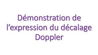 Cours  Demonstration decalage doppler Chapitre 4 [upl. by Acinoreb]